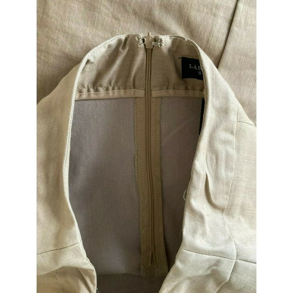 Larry Levine Stretch Skirt Khaki Straight Knee Length Size 12 Back Zipper Work - Picture 6 of 8